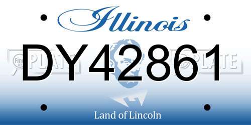 DY42861 Illinois License Plate