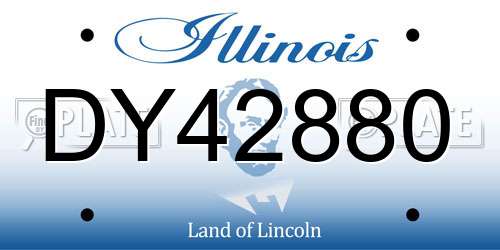 DY42880 Illinois License Plate