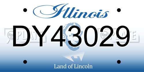 DY43029 Illinois License Plate