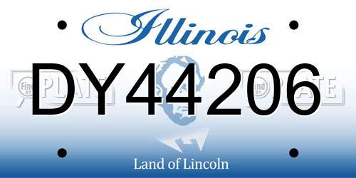 DY44206 Illinois License Plate