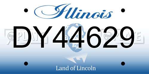 DY44629 Illinois License Plate