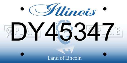DY45347 Illinois License Plate