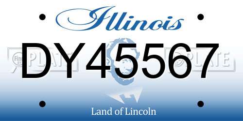 DY45567 Illinois License Plate