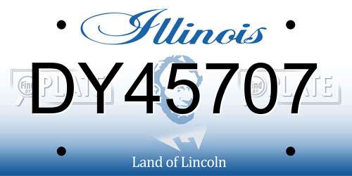 DY45707 Illinois License Plate