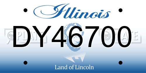 DY46700 Illinois License Plate