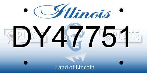 DY47751 Illinois License Plate