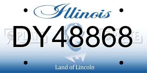 DY48868 Illinois License Plate