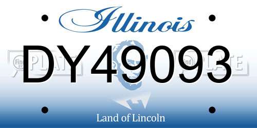 DY49093 Illinois License Plate