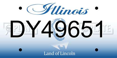 DY49651 Illinois License Plate
