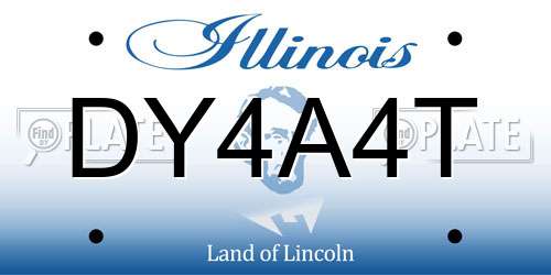 DY4A4T Illinois License Plate