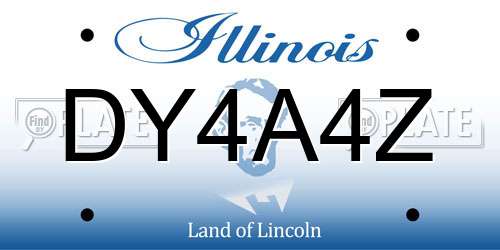 DY4A4Z Illinois License Plate