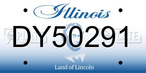 DY50291 Illinois License Plate