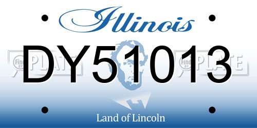 DY51013 Illinois License Plate