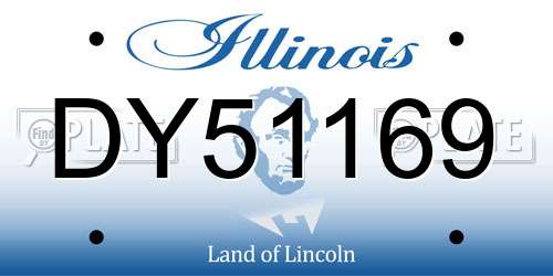 DY51169 Illinois License Plate
