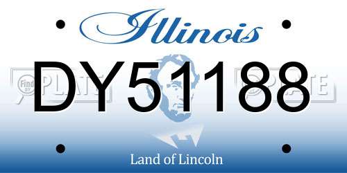DY51188 Illinois License Plate