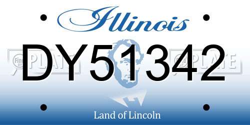 DY51342 Illinois License Plate