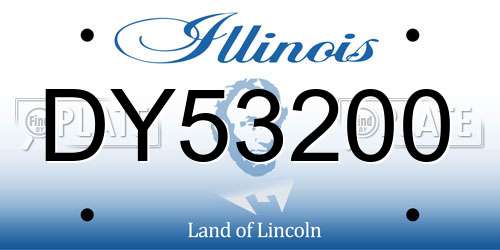 DY53200 Illinois License Plate