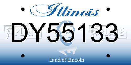 DY55133 Illinois License Plate