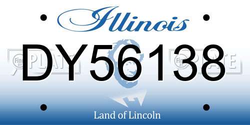 DY56138 Illinois License Plate