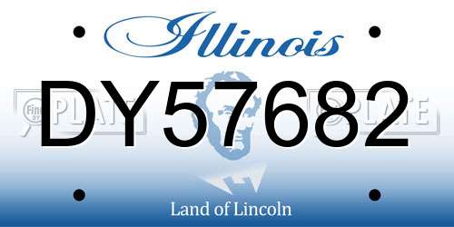 DY57682 Illinois License Plate