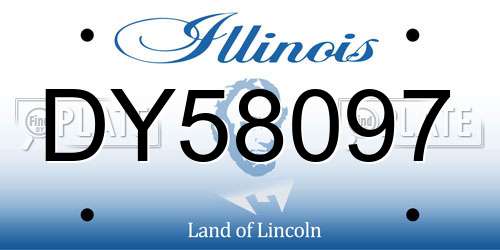 DY58097 Illinois License Plate
