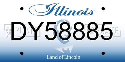 DY58885 Illinois License Plate