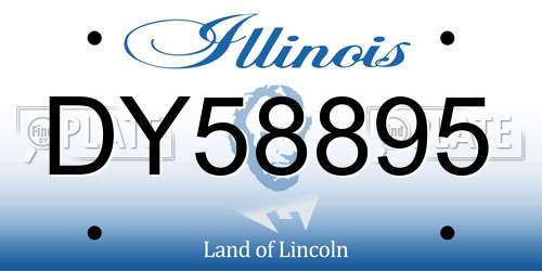 DY58895 Illinois License Plate