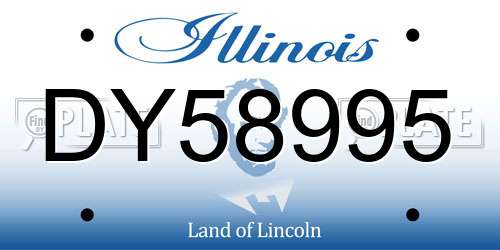 DY58995 Illinois License Plate