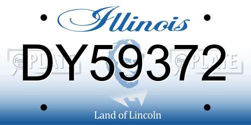 DY59372 Illinois License Plate