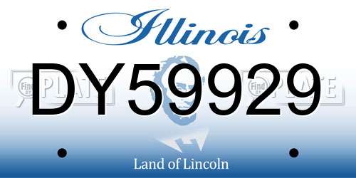 DY59929 Illinois License Plate