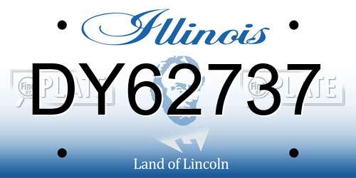 DY62737 Illinois License Plate