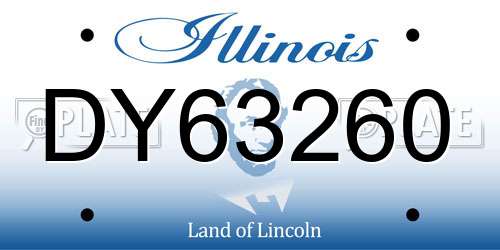 DY63260 Illinois License Plate