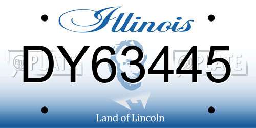 DY63445 Illinois License Plate