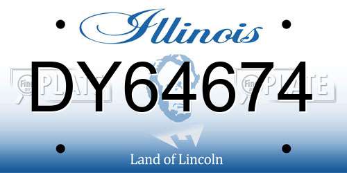 DY64674 Illinois License Plate