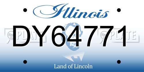 DY64771 Illinois License Plate