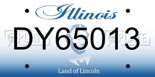 DY65013 Illinois License Plate