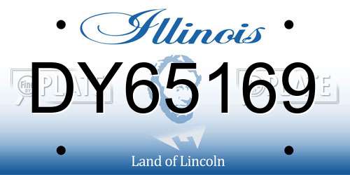 DY65169 Illinois License Plate