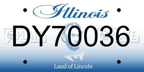 DY70036 Illinois License Plate