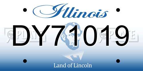 DY71019 Illinois License Plate