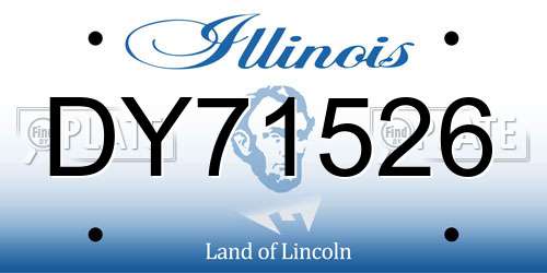 DY71526 Illinois License Plate