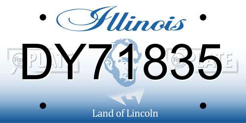 DY71835 Illinois License Plate
