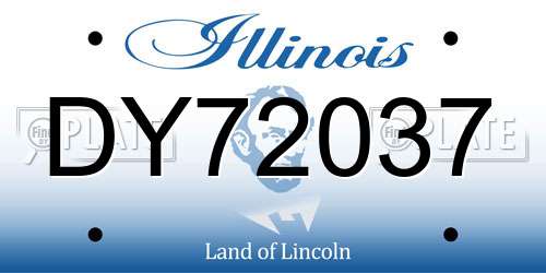 DY72037 Illinois License Plate