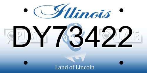 DY73422 Illinois License Plate