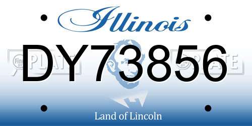 DY73856 Illinois License Plate