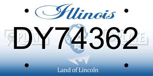 DY74362 Illinois License Plate