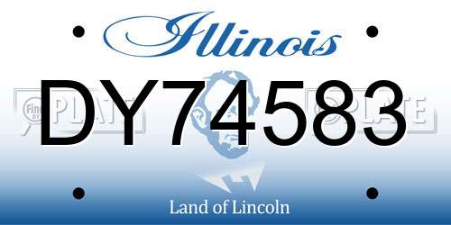 DY74583 Illinois License Plate