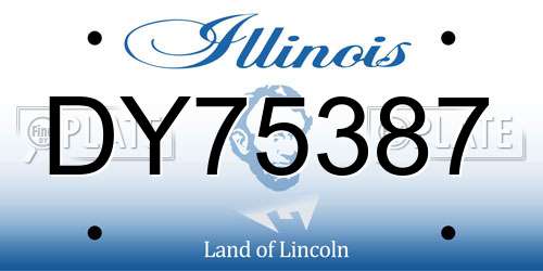 DY75387 Illinois License Plate