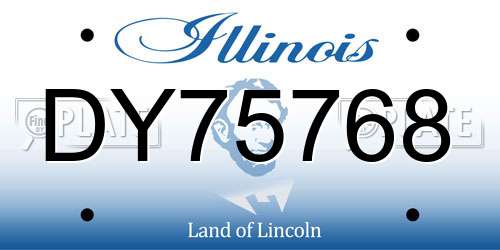 DY75768 Illinois License Plate
