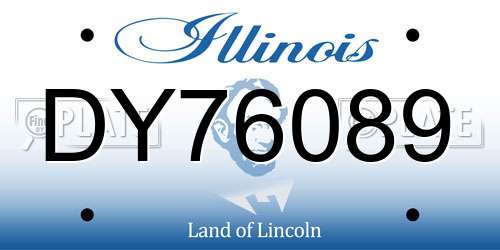 DY76089 Illinois License Plate