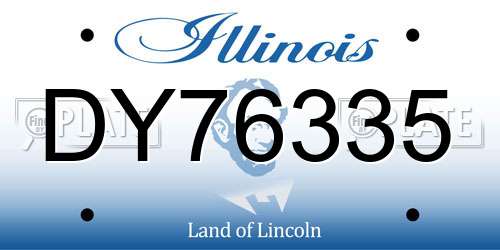 DY76335 Illinois License Plate